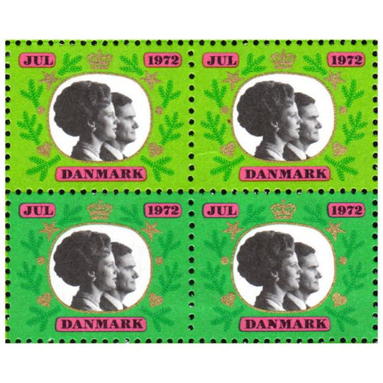 Danish Christmas Seals デンマーク クリスマス シール（1972年/4枚カット）