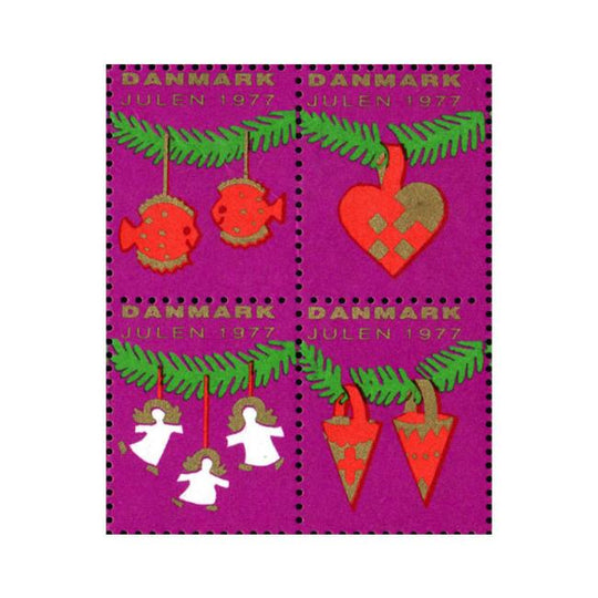 Danish Christmas Seals デンマーク クリスマス シール（1977年/4枚カット）