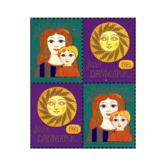 Danish Christmas Seals デンマーク クリスマス シール（1981年/4枚カット）