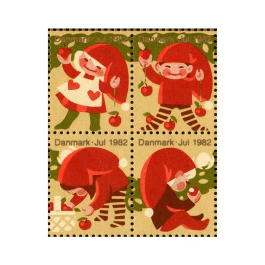Danish Christmas Seals デンマーク クリスマス シール（1982年/4枚カット）