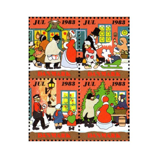 Danish Christmas Seals デンマーク クリスマス シール（1983年/4枚カット）