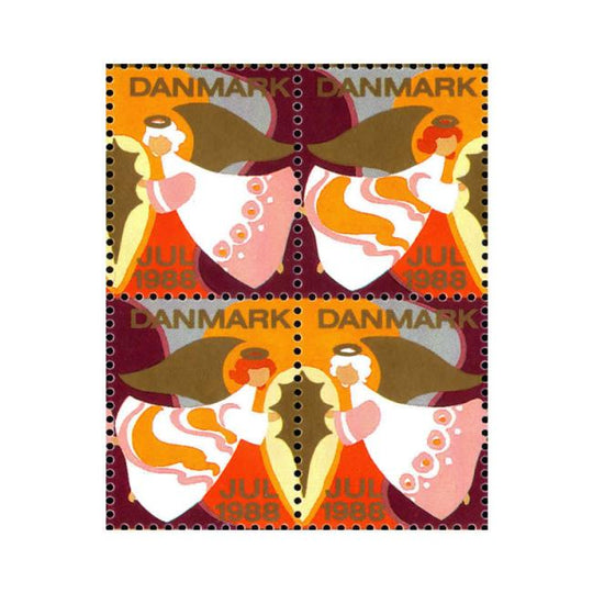 Danish Christmas Seals デンマーク クリスマス シール（1988年/4枚カット）