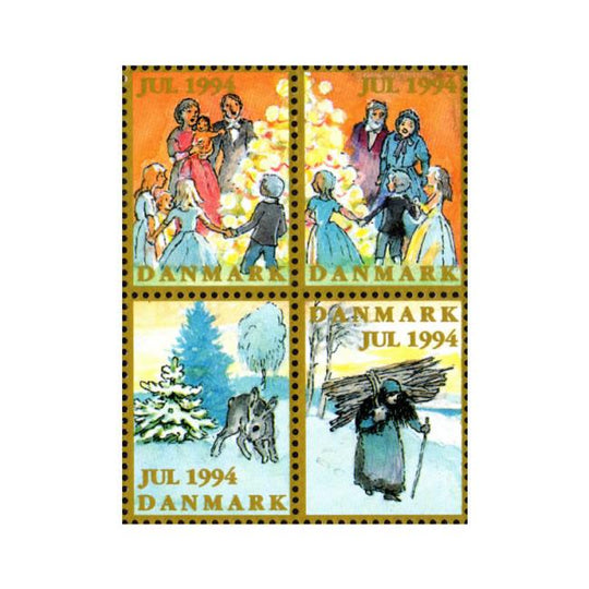 Danish Christmas Seals デンマーク クリスマス シール（1994年/4枚カット）