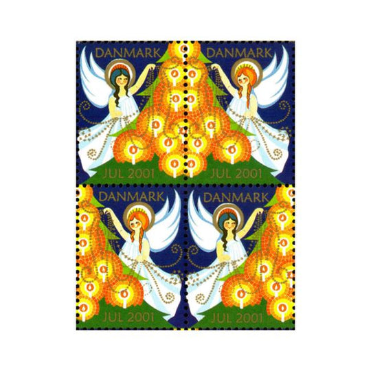 Danish Christmas Seals デンマーク クリスマス シール（2001年/4枚カット）