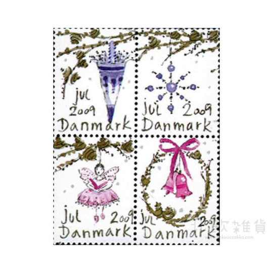 Danish Christmas Seals デンマーク クリスマス シール（2009年/4枚カット）