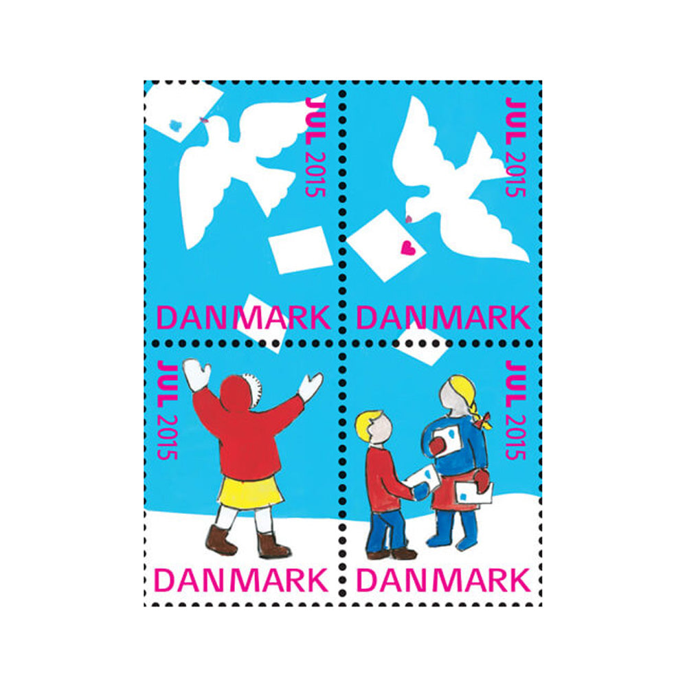 Danish Christmas Seals デンマーク クリスマス シール (2015年/4枚カット)