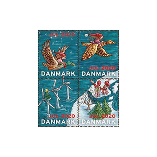 Danish Christmas Seals デンマーク クリスマス シール ( 2020年 / 4枚カット )