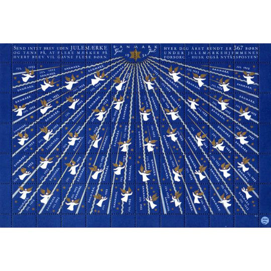Danish Christmas Seals デンマーク クリスマス シール（1952年/50枚 1シート）