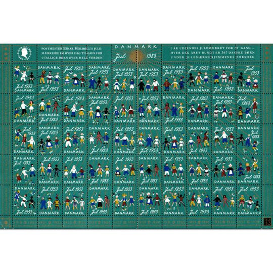 Danish Christmas Seals デンマーク クリスマス シール（1953年/50枚 1シート）