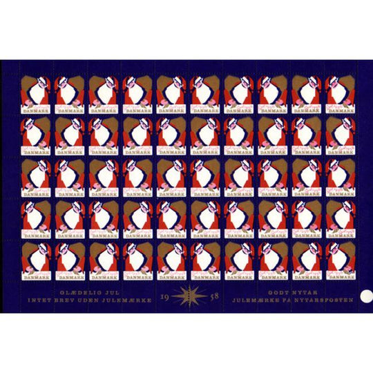 Danish Christmas Seals デンマーク クリスマス シール（1958年/50枚 1シート）