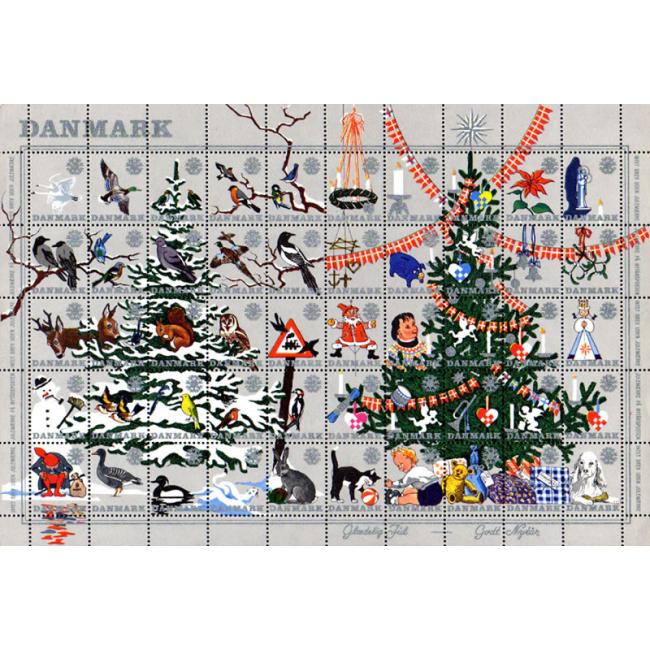 Danish Christmas Seals デンマーク クリスマス シール（1961年/50枚 1シート）