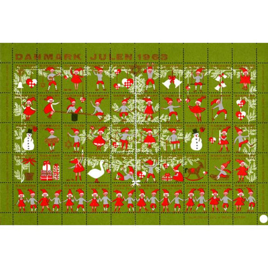 Danish Christmas Seals デンマーク クリスマス シール（1963年/50枚 1シート）
