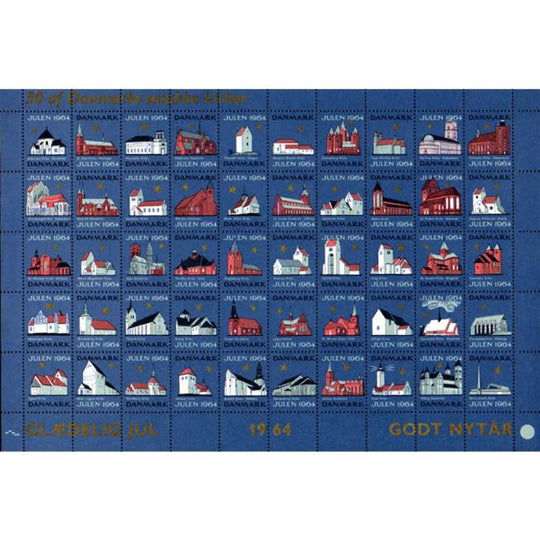 Danish Christmas Seals デンマーク クリスマス シール（1964年/50枚 1シート）