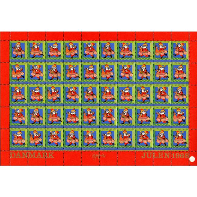 Danish Christmas Seals デンマーク クリスマス シール (1968年/50枚 1シート)
