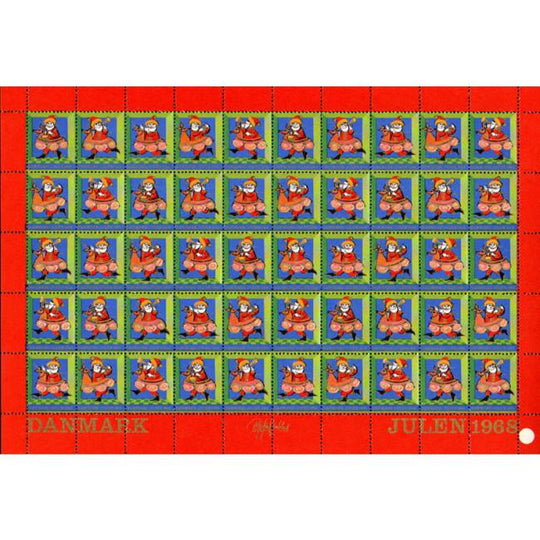 Danish Christmas Seals デンマーク クリスマス シール（1968年/50枚 1シート）