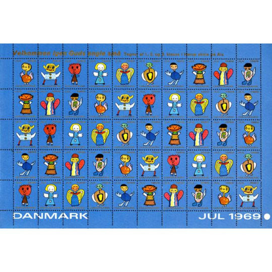 Danish Christmas Seals デンマーク クリスマス シール（1969年/50枚 1シート）