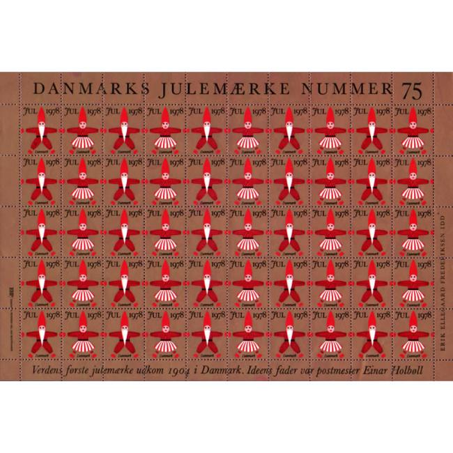 Danish Christmas Seals デンマーク クリスマス シール（1978年/50枚 1シート）