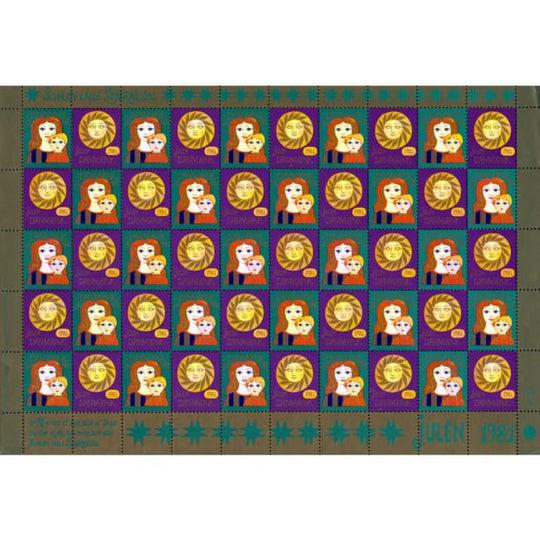 Danish Christmas Seals デンマーク クリスマス シール（1981年/50枚 1シート）