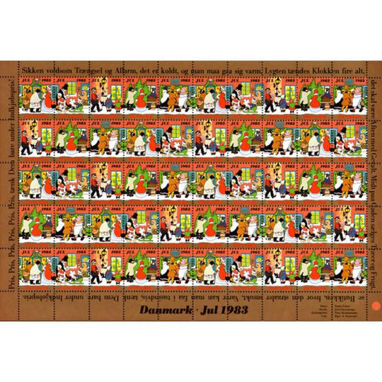 Danish Christmas Seals デンマーク クリスマス シール（1983年/50枚 1シート）