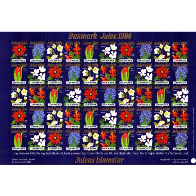 Danish Christmas Seals デンマーク クリスマス シール (1984年/50枚 1シート)