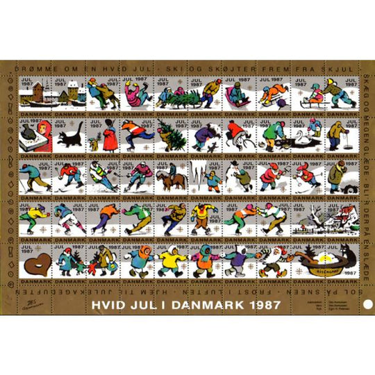 Danish Christmas Seals デンマーク クリスマス シール（1987年/50枚 1シート）