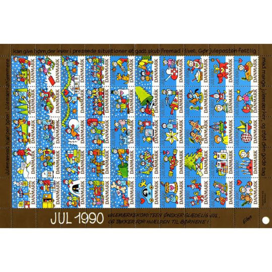 Danish Christmas Seals デンマーク クリスマス シール（1990年/50枚 1シート）