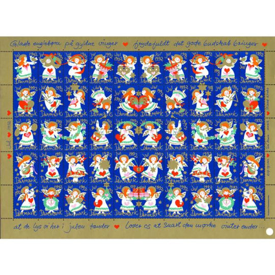 Danish Christmas Seals デンマーク クリスマス シール（1992年/50枚 1シート）