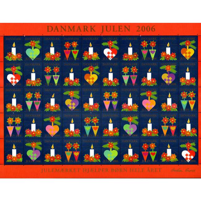 Danish Christmas Seals デンマーク クリスマス シール (2006年/50枚 1シート)