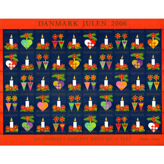 Danish Christmas Seals デンマーク クリスマス シール（2006年/50枚 1シート）