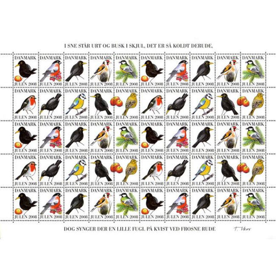 Danish Christmas Seals デンマーク クリスマス シール（2008年/50枚 1シート）
