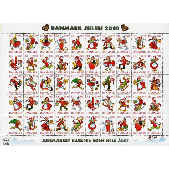 Danish Christmas Seals デンマーク クリスマス シール（2010年/50枚 1シート）