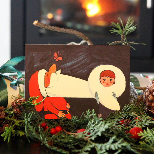 【30％OFF】Ib Antoni イブ・アントーニ クリスマス ポストカード（サンタと少女）【セール】