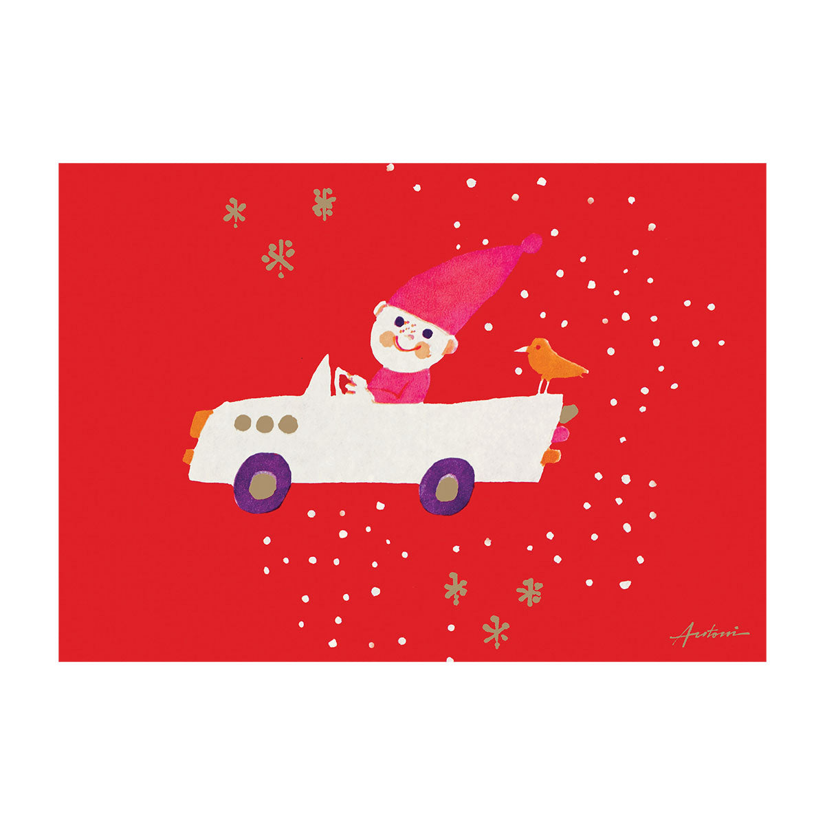 【30%OFF】Ib Antoni イブ・アントーニ クリスマス グリーティングカード(ニッセの車)【セール】
