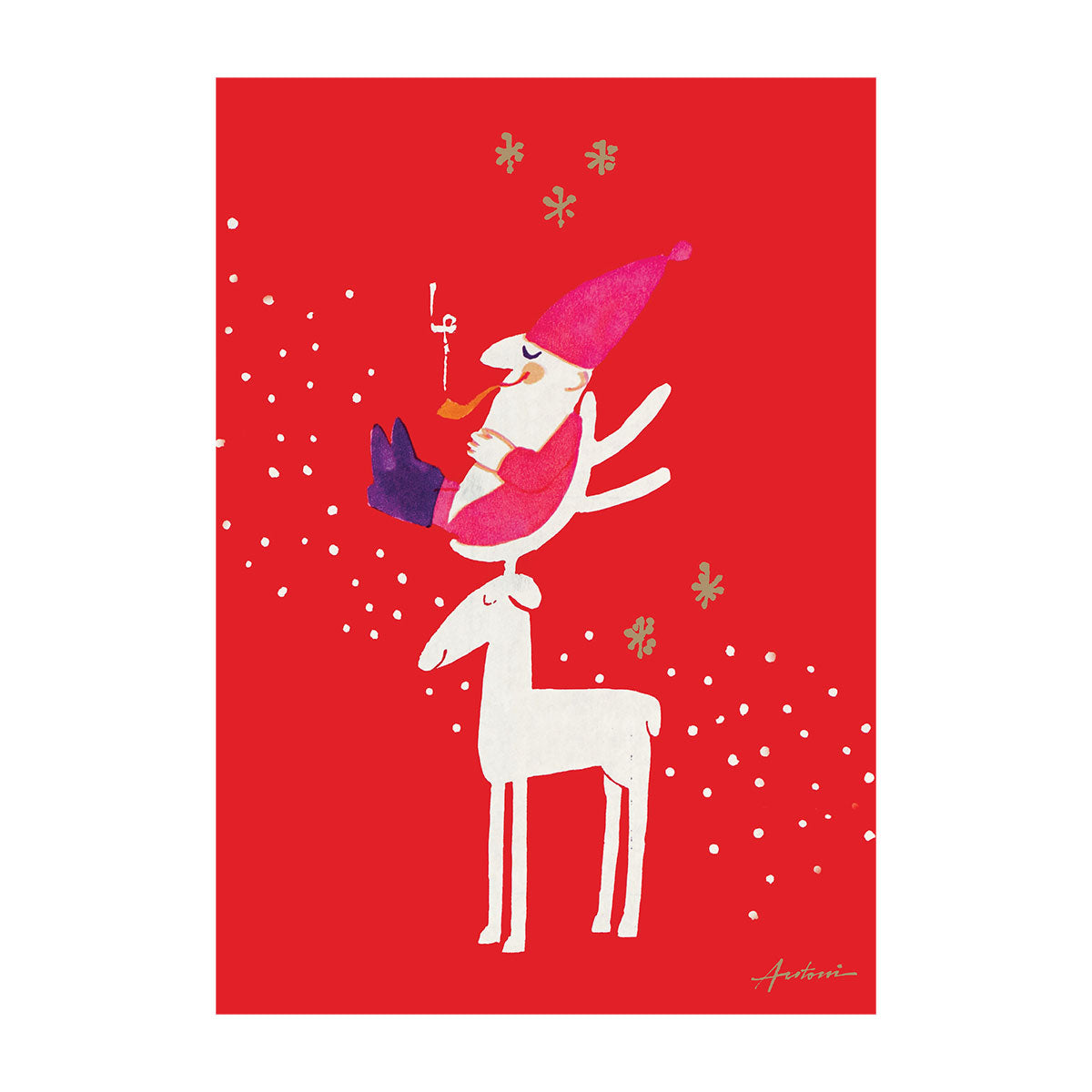 【30%OFF】Ib Antoni イブ・アントーニ クリスマス グリーティングカード(トナカイの椅子)【セール】