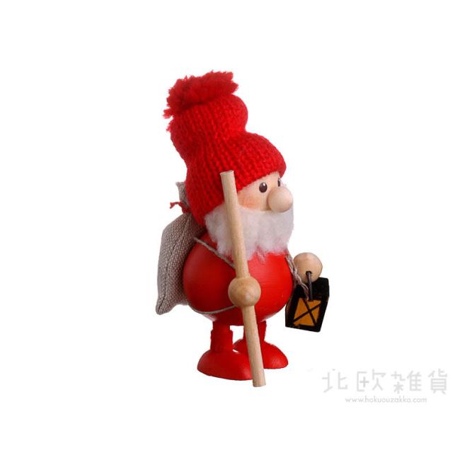NORDIKA nisse ノルディカ ニッセ クリスマス 木製人形（ランタンを持ったふとっちょサンタ / レッド）
