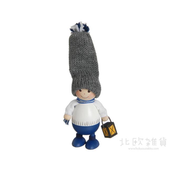 NORDIKA nisse ノルディカ ニッセ クリスマス 木製人形 (ランタンを持ったふとっちょ男の子 / ホワイト)