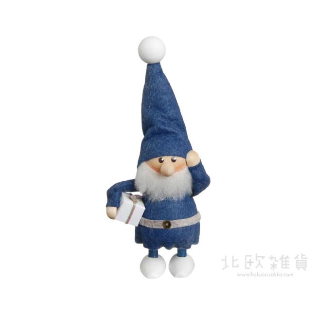 NORDIKA nisse ノルディカ ニッセ クリスマス 木製人形（プレゼントを持ったサンタ / ブルー）