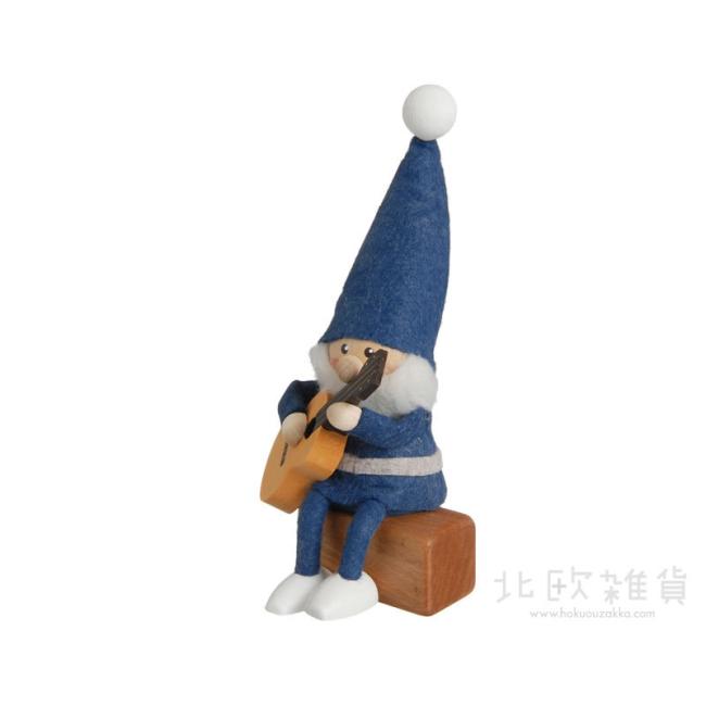 NORDIKA nisse ノルディカ ニッセ クリスマス 木製人形（ギターを持ったサンタ / ブルー）