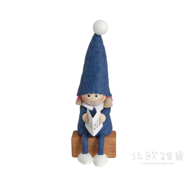NORDIKA nisse ノルディカ ニッセ クリスマス 木製人形（本を読む女の子 / ブルー）