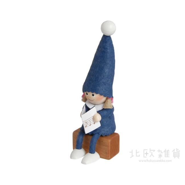 NORDIKA nisse ノルディカ ニッセ クリスマス 木製人形（本を読む女の子 / ブルー）