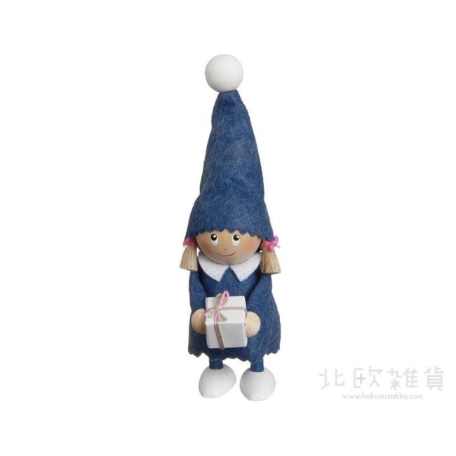 NORDIKA nisse ノルディカ ニッセ クリスマス 木製人形（プレゼントを持った女の子 / ブルー）