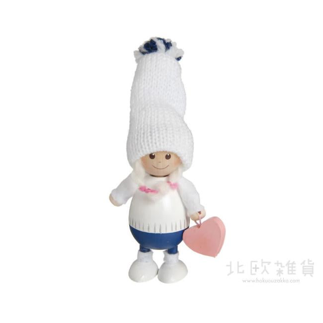 NORDIKA nisse ノルディカ ニッセ クリスマス 木製人形 (ハートを持った胴長女の子 / ブルー)