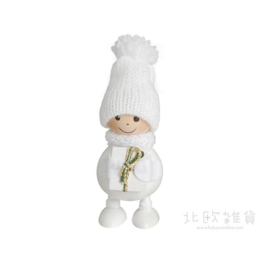 NORDIKA nisse ノルディカ ニッセ クリスマス 木製人形（プレゼントを抱えたふとっちょ男の子 / ホワイト）