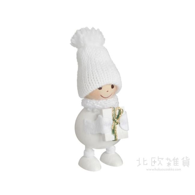 NORDIKA nisse ノルディカ ニッセ クリスマス 木製人形（プレゼントを抱えたふとっちょ男の子 / ホワイト）
