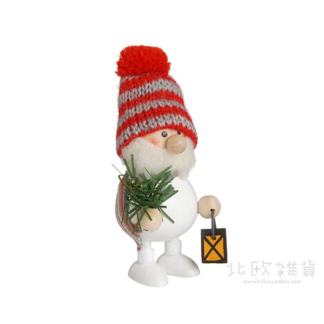 NORDIKA nisse ノルディカ ニッセ クリスマス 木製人形（ランタンを持ったふとっちょサンタ / ホワイト）