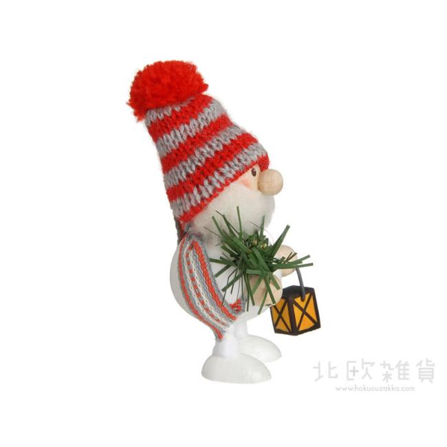 NORDIKA nisse ノルディカ ニッセ クリスマス 木製人形（ランタンを持ったふとっちょサンタ / ホワイト）