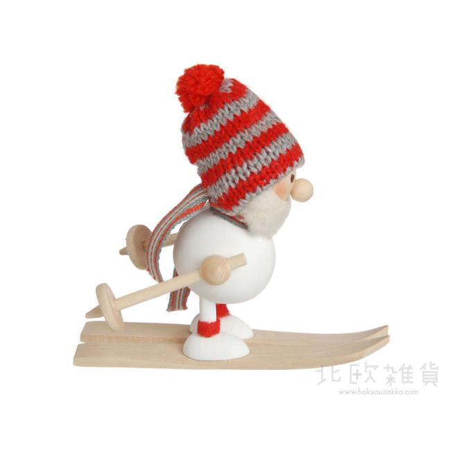 NORDIKA nisse ノルディカ ニッセ クリスマス 木製人形（スキーをしているふとっちょサンタ / ホワイト）