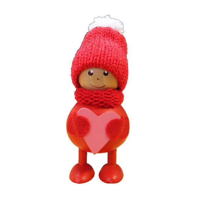 NORDIKA nisse ノルディカ ニッセ クリスマス 木製人形（ハートを抱えたふとっちょ男の子 / レッド）