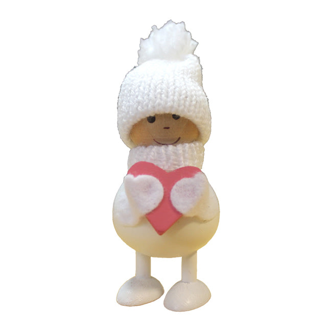 NORDIKA nisse ノルディカ ニッセ クリスマス 木製人形（ハートを抱えたふとっちょ男の子 / ホワイト）