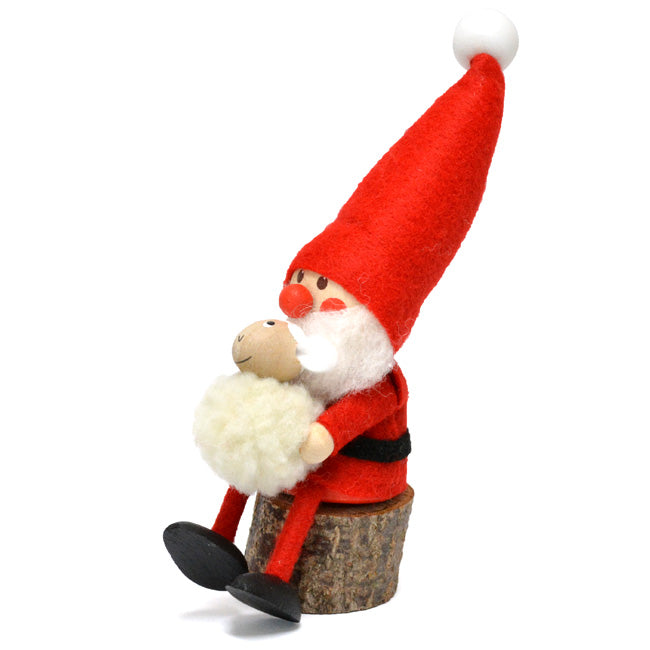 NORDIKA nisse ノルディカ ニッセ クリスマス 木製人形（白羊を抱えるサンタ）